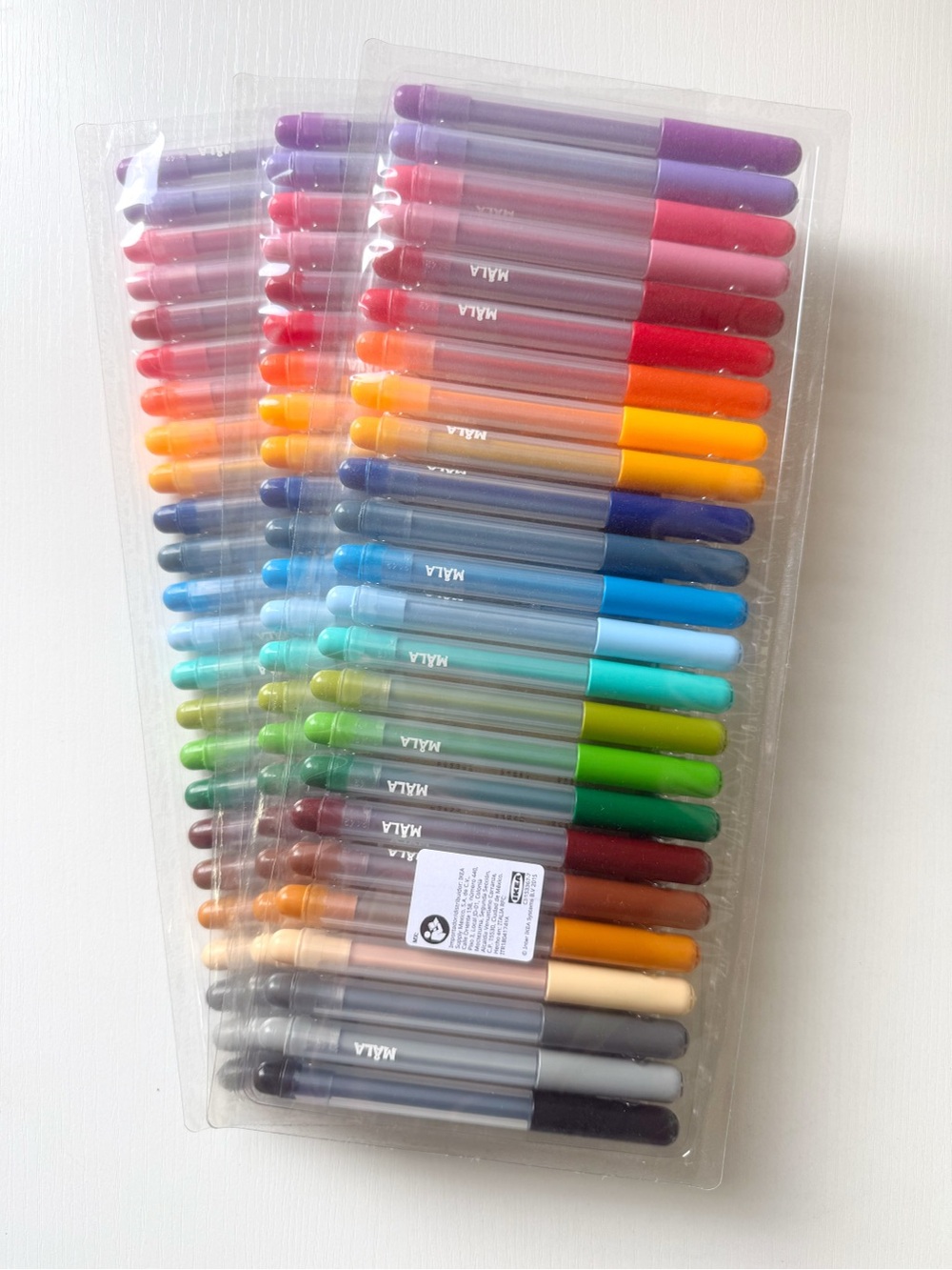 IKEA Mala 24 Piece Felt Tip Washable Marker Set Bundle of 3 Kid Art Supplies NEW